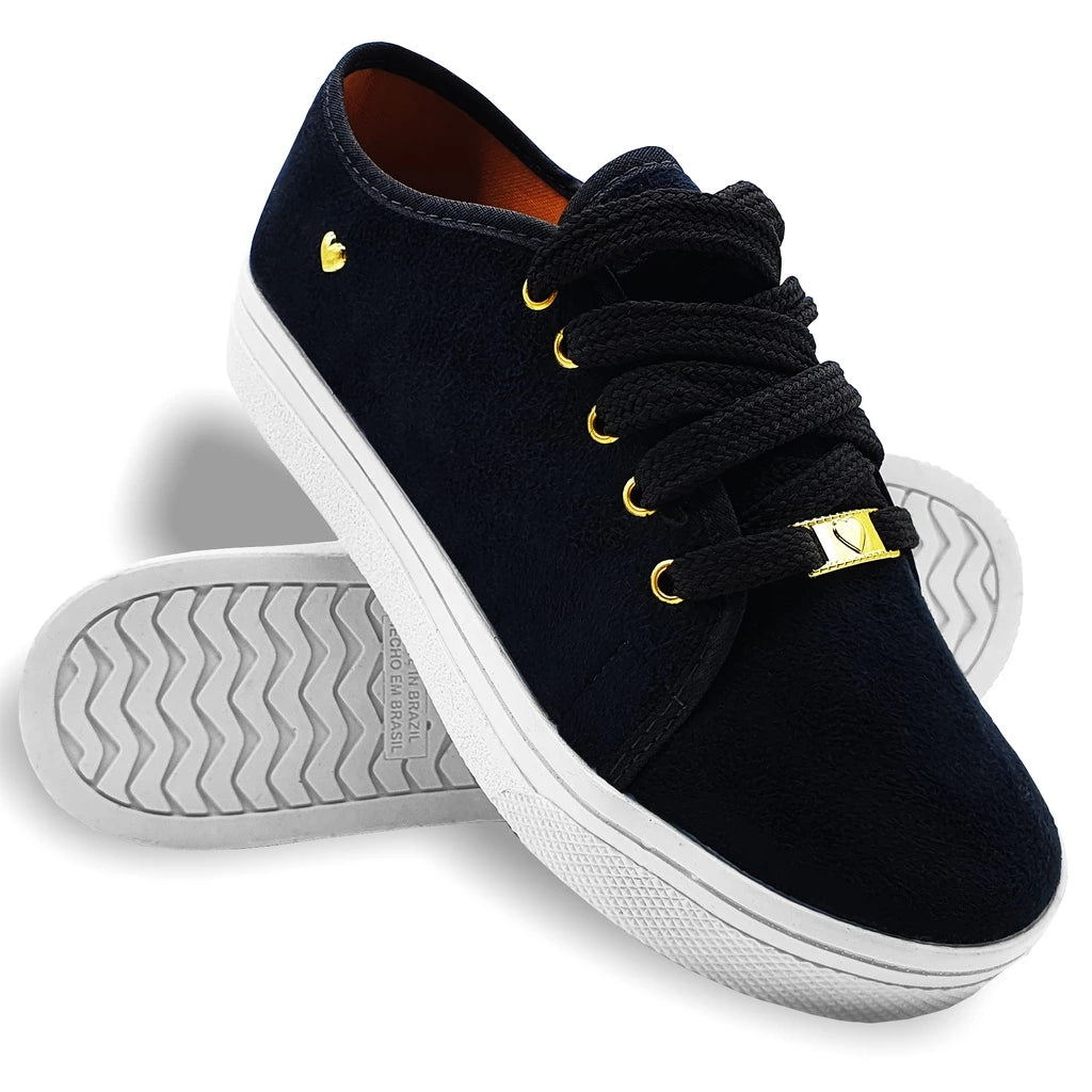 Tênis Feminino Ping Coração Casual Confortável