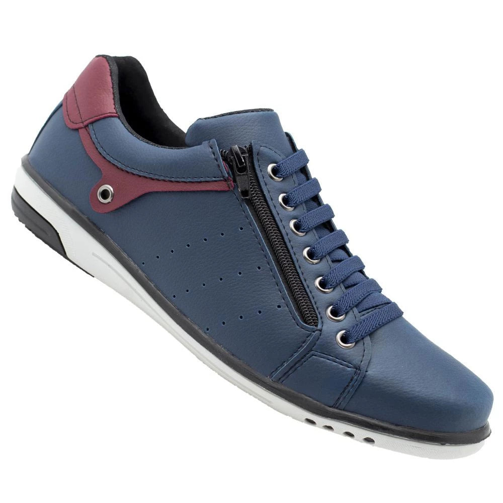 Sapatenis Masculino Ziper e Cadarço Calce Casual A1