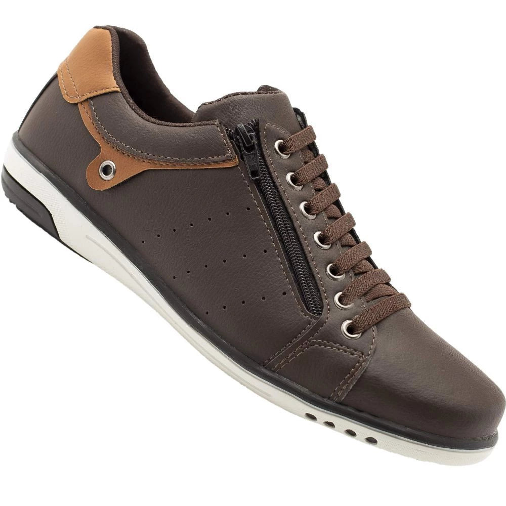 Sapatenis Masculino Ziper e Cadarço Calce Casual A1