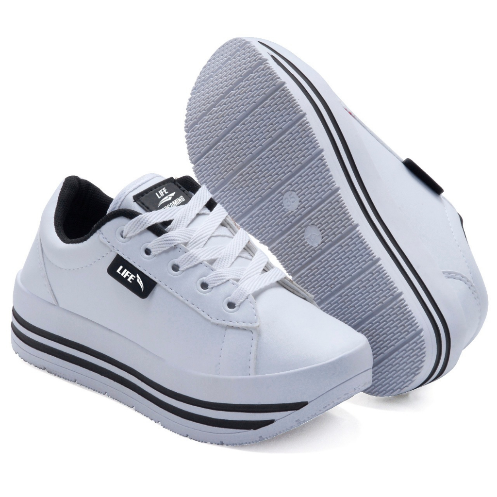 Tênis Feminino adulto plataforma casual leve e confortável na promoção lançamento