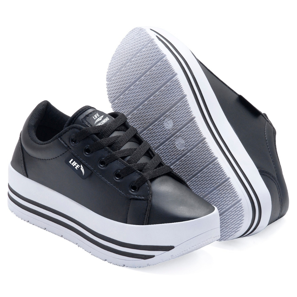 Tênis Feminino adulto plataforma casual leve e confortável na promoção lançamento