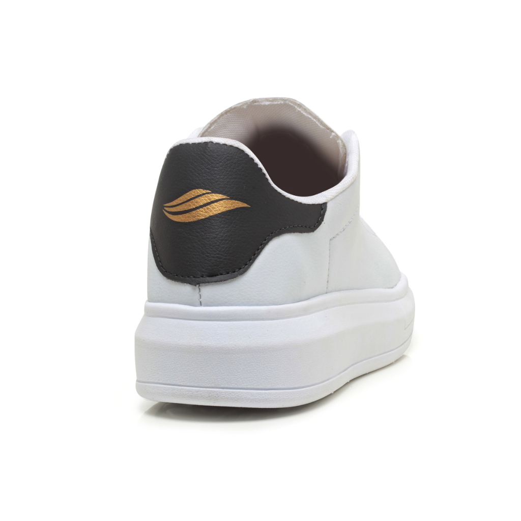 Tênis Masculino E Feminino Casual Branco Preto Couro Sintético Confortável Na Moda