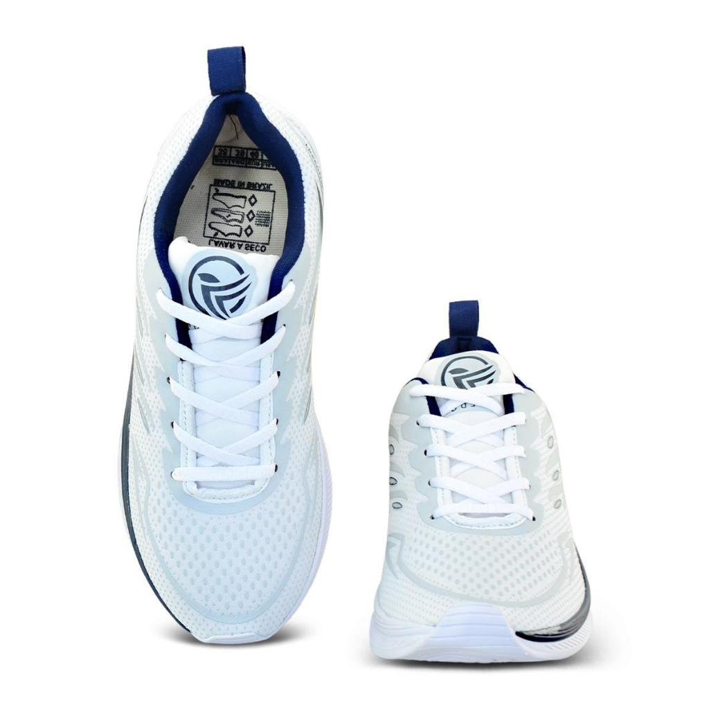 Tenis Masculino Escolar Academia Original FREEDOM Corrida Caminhada Lançamento BRANCO e AZUL