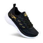 Tenis Masculino Escolar Academia Original FREEDOM Corrida Caminhada Lançamento PRETO e DOURADO