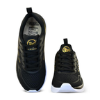 Tenis Masculino Escolar Academia Original FREEDOM Corrida Caminhada Lançamento PRETO e DOURADO