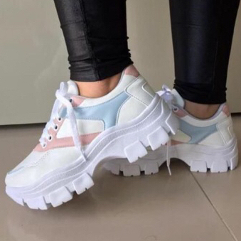 Tênis Feminino Chunky Sneaker Colors Plataforma Original Direto Da Fábrica Promoção Envio Imediato