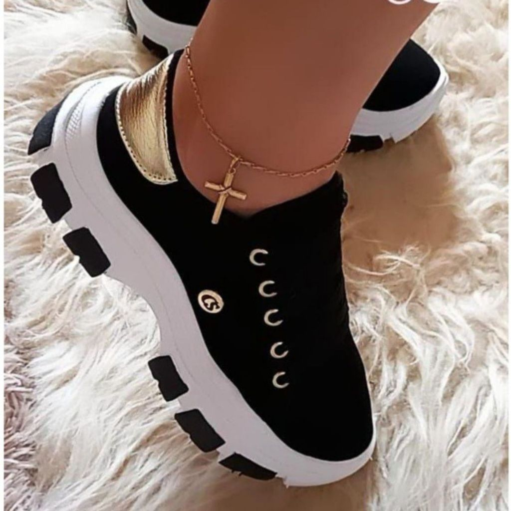 Tênis Feminino Plataforma Casual Leve Confortável Casual Envio Imediato