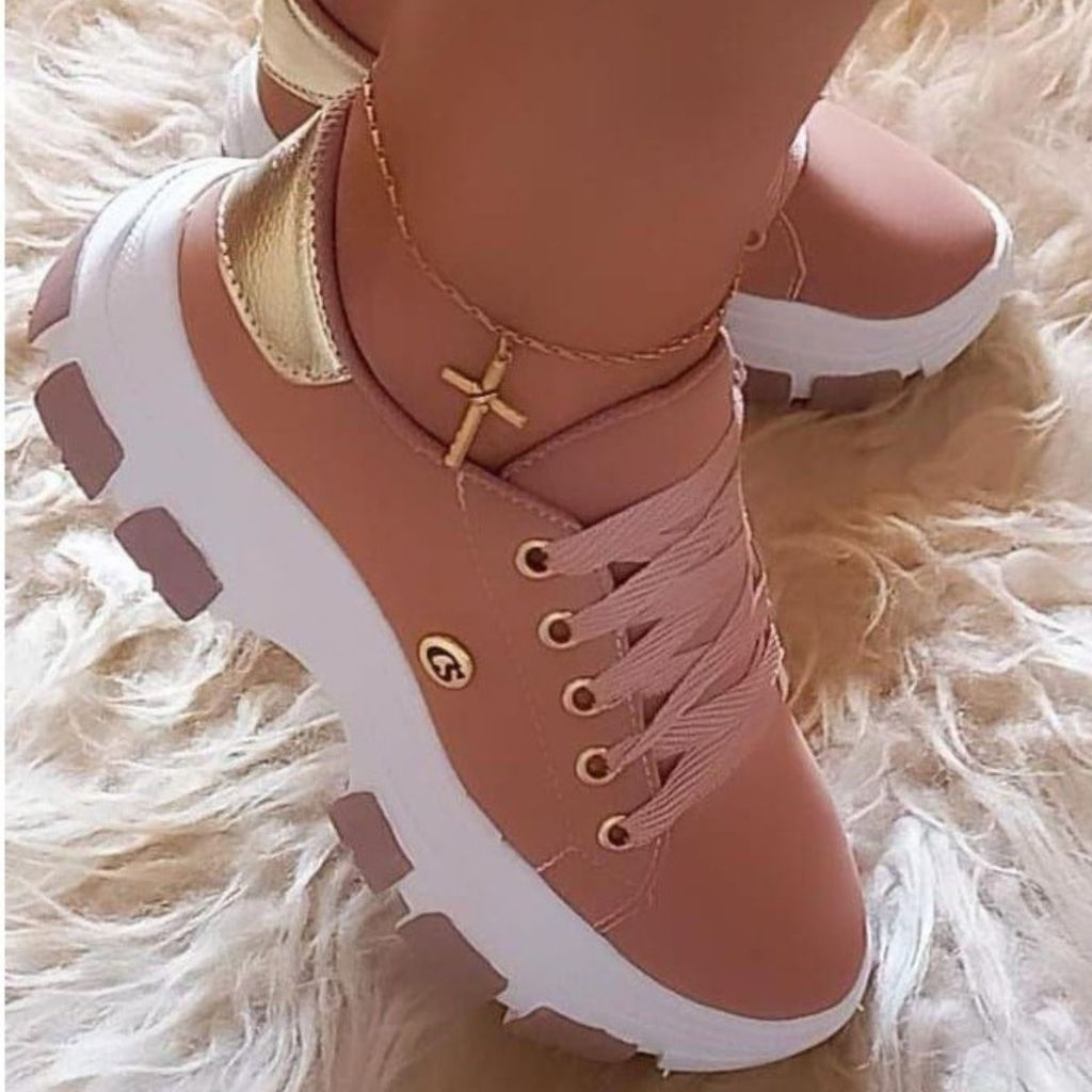 Tênis Feminino Plataforma Casual Leve Confortável Casual Envio Imediato