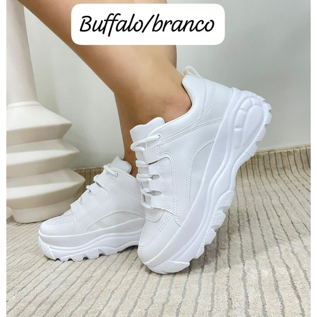 tenis feminino branco blogueira bufalo plataforma colors chunky sneaker barato