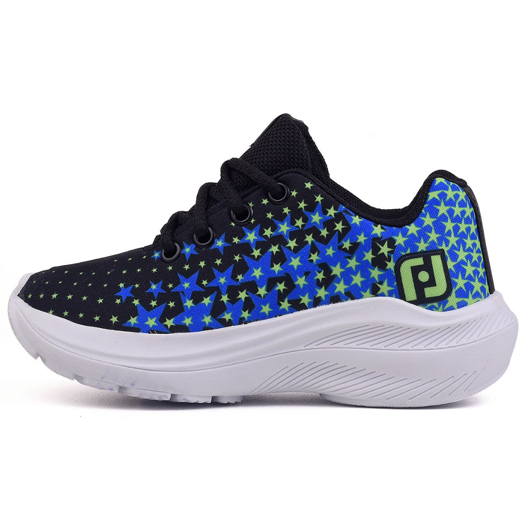 Tenis Infantil Meninos Casual Preto Escolar Confortavel Calce Facil