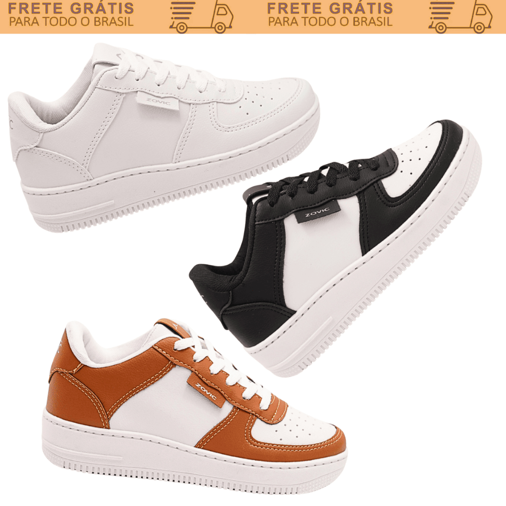 Tenis Casual Unissex Blogueira Super Macio Confortável 34 Ao 43 Couro Alta Qualidade Envio Expresso