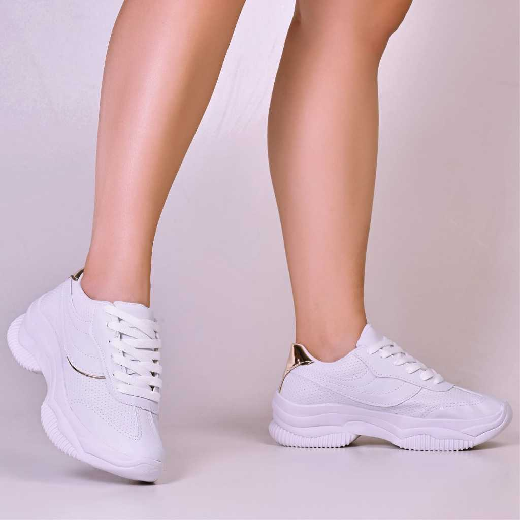Tênis Plataforma Casual Feminino Conforto Novidade do Momento