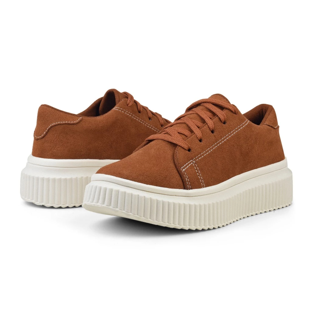 Tenis Camurça Plataforma Dia A Dia Moda Feminina