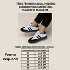 Tênis Feminino Moda Blogueira Sola Alta Casual Couro Luxo Casual Confortável Feminino