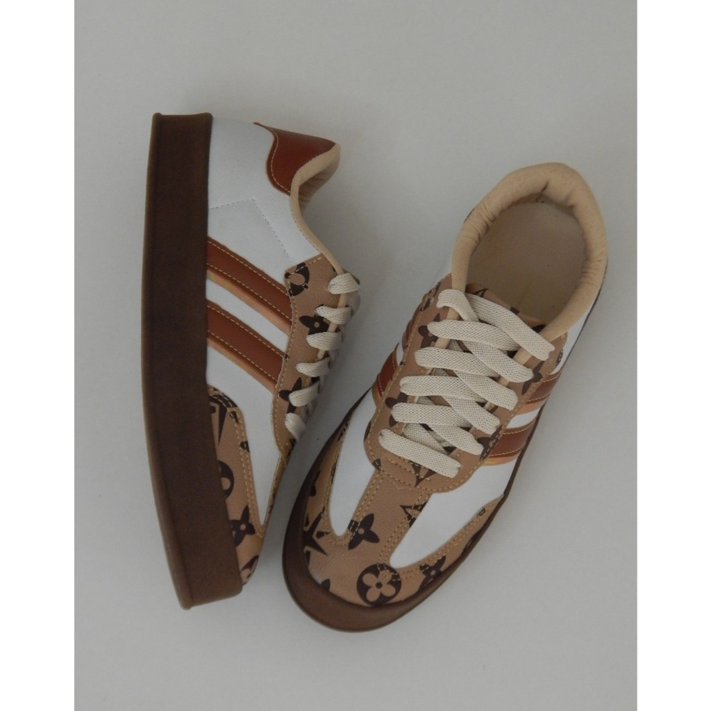 Tênis Feminino Moda Blogueira Sola Alta Casual Couro Luxo Casual Confortável Feminino