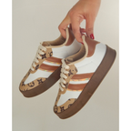 Tênis Feminino Moda Blogueira Sola Alta Casual Couro Luxo Casual Confortável Feminino