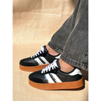 Tênis Feminino Moda Blogueira Sola Alta Casual Couro Luxo Casual Confortável Feminino