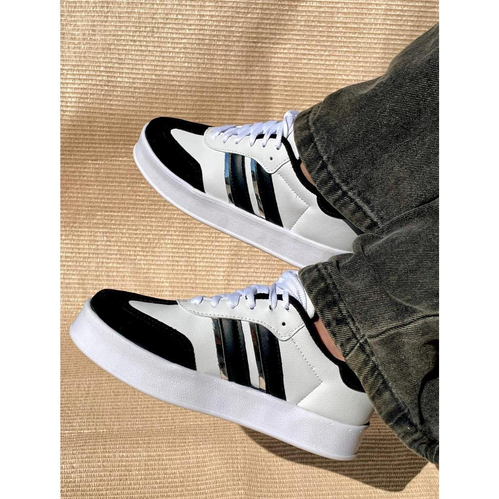 Tênis Feminino Moda Blogueira Sola Alta Casual Couro Luxo Casual Confortável Feminino