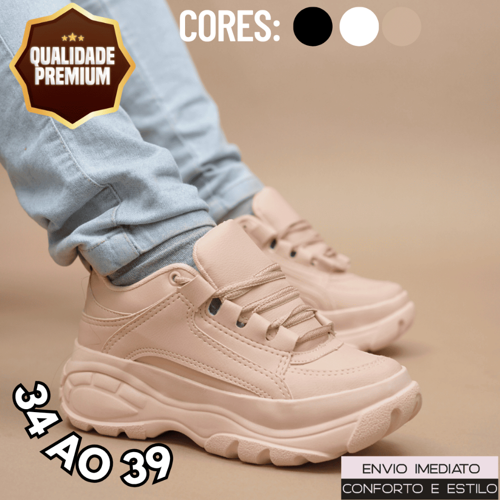 Tênis Chunky Plataforma Feminino Confortável Estiloso Pronta Entrega