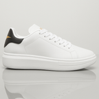 Tênis Masculino E Feminino Casual Branco Preto Couro Sintético Confortável Na Moda