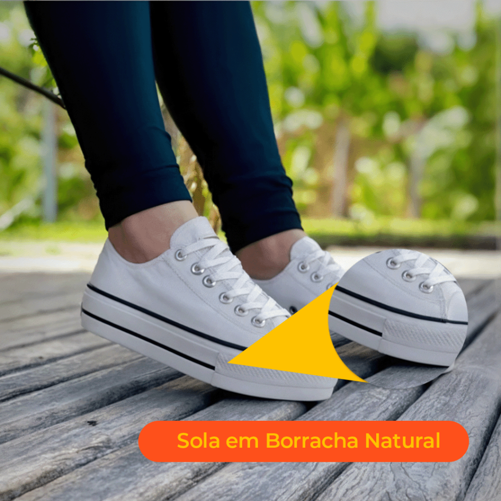 Tênis Plataforma Feminino Couro ou Tecido Casual Clássico Retrô Dia a Dia