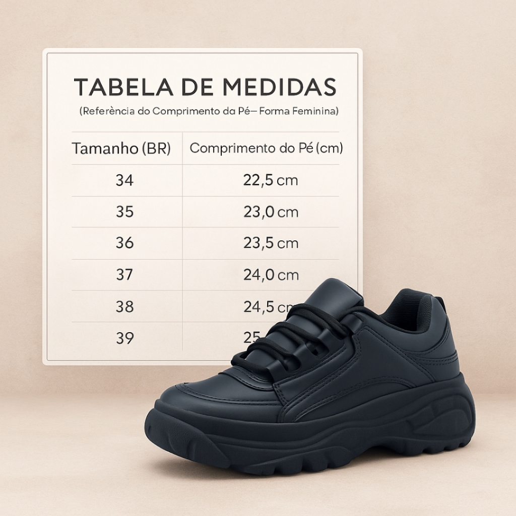 Tênis Chunky Plataforma Feminino Confortável Estiloso Pronta Entrega