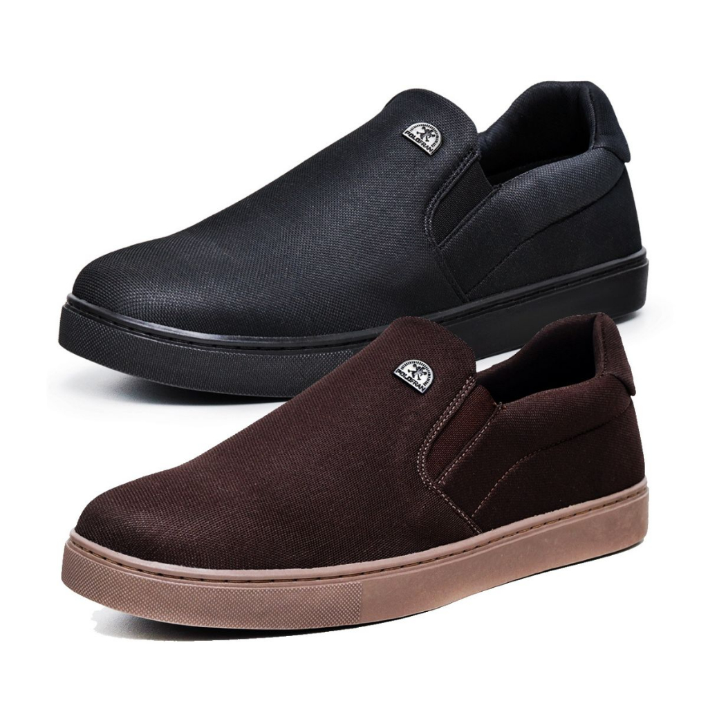 Kit 2 Tênis Masculino Polo Fran Mocassim Slip On Sapatênis Iate Casual Bali