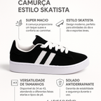 Tênis Street de Camurça: Design Sofisticado Com Camurça Premium e Sola Resistente Para Conforto.