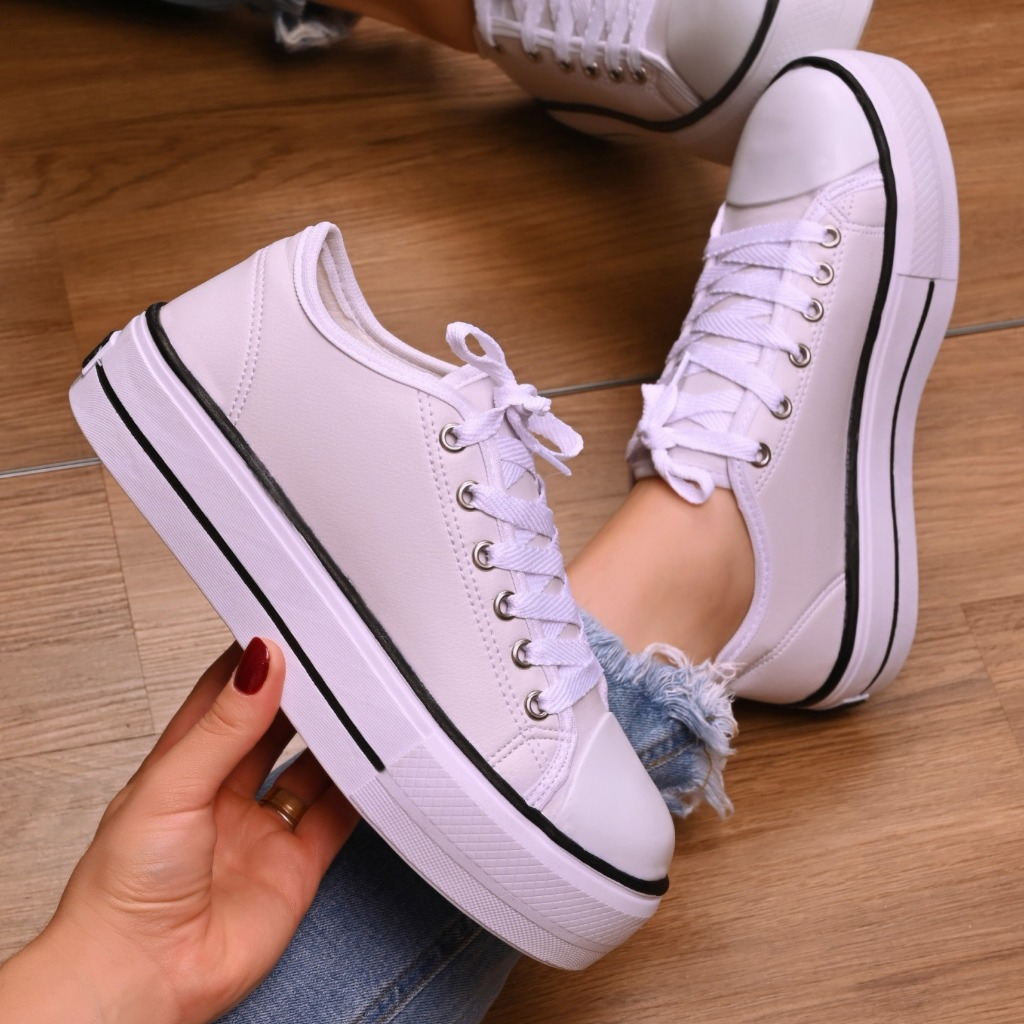 Tênis Plataforma Casual Feminino Moda Retro Lançamento Dia a Dia