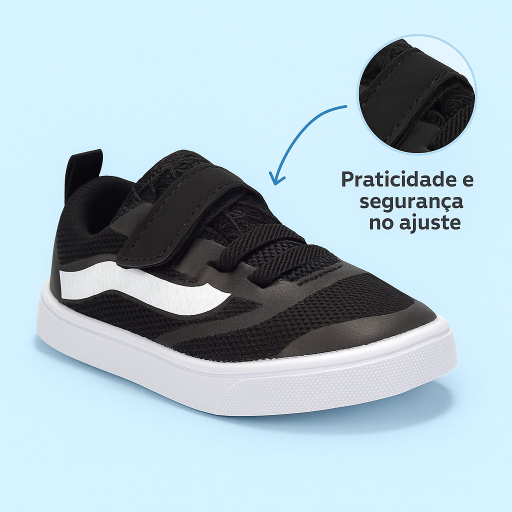 Tênis Baby Infantil Preto Casual Menino Anatômico Respirável Dia a Dia 20 ao 33 Envio Imediato