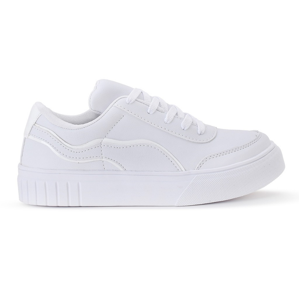Tenis Branco Casual Sapato Feminino Confortavel Estiloso Tendencia Moda Feminina Conforto Macio
