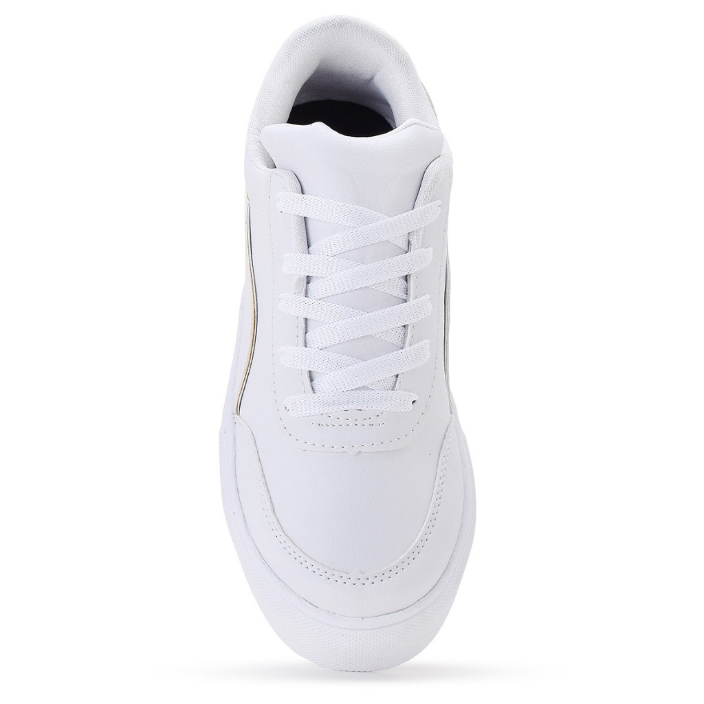 Tenis Branco Casual Sapato Feminino Confortavel Estiloso Tendencia Moda Feminina Conforto Macio