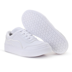 Tenis Branco Casual Sapato Feminino Confortavel Estiloso Tendencia Moda Feminina Conforto Macio