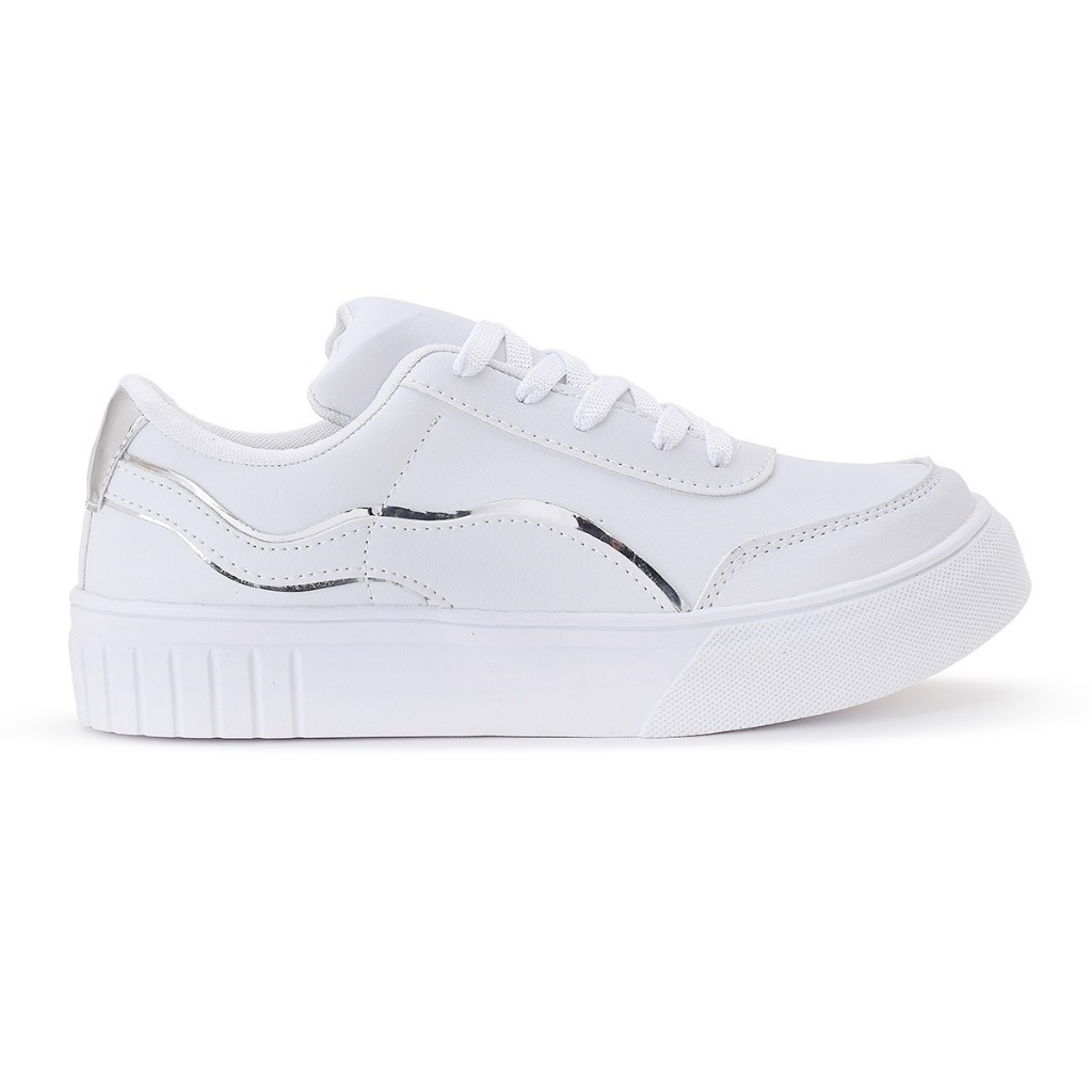 Tenis Branco Casual Sapato Feminino Confortavel Estiloso Tendencia Moda Feminina Conforto Macio