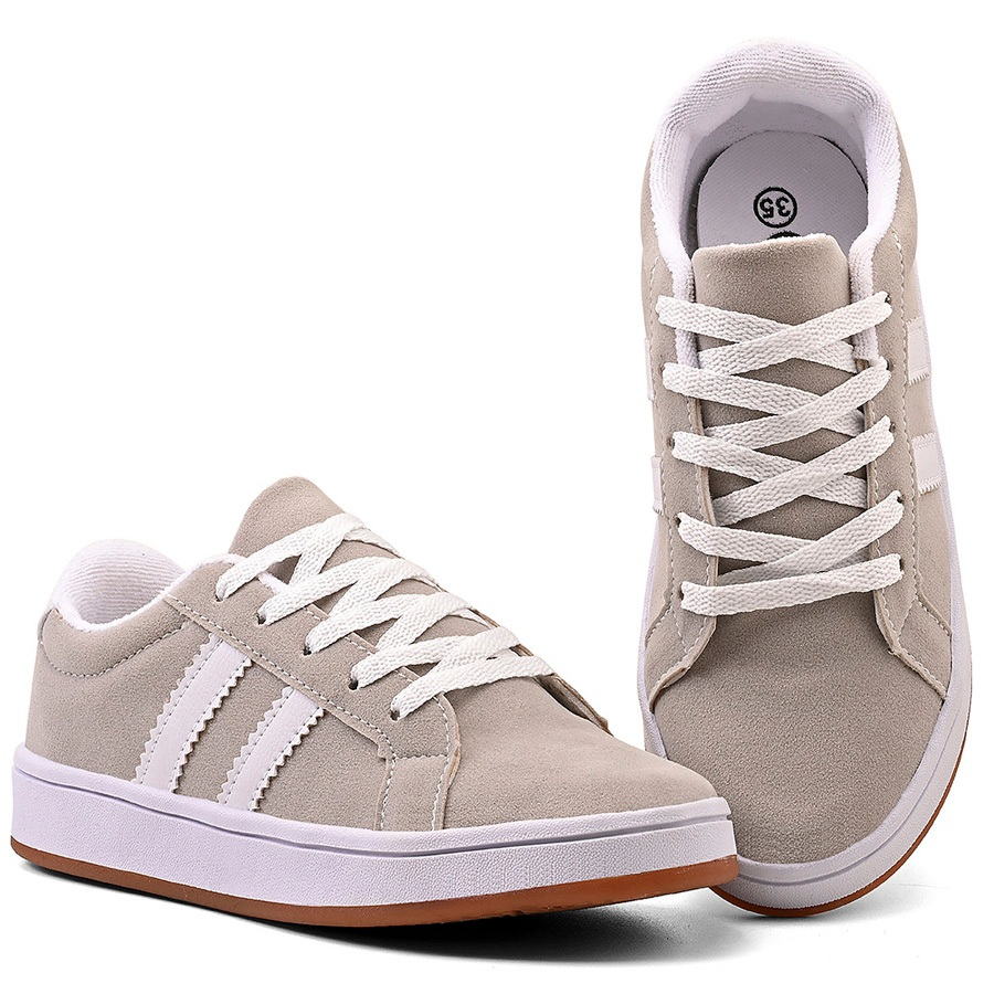 Tênis Feminino Casual em Camurça Leve e Confortavel