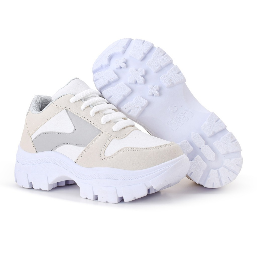 Tênis Plataforma Feminino Chunky Casual Solado Tratorado Confortável