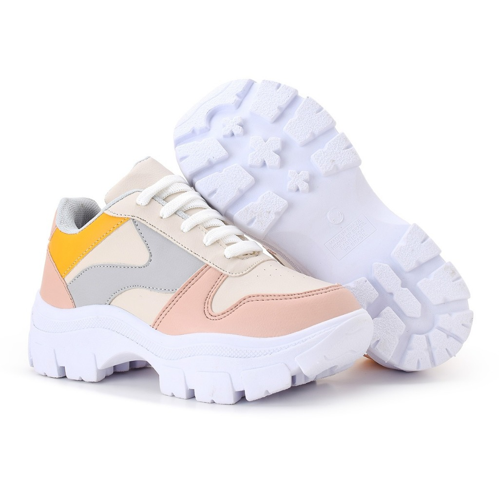 Tênis Chunky Feminino Casual Estilo Retrô Conforto