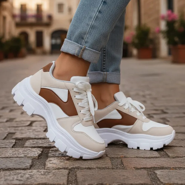 Tênis Plataforma Feminino Chunky Casual Solado Tratorado Confortável