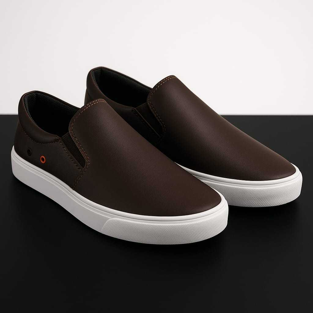 Tênis Sapatênis Iate Original Slip on Calce Fácil Hype Shoes Com Ilhós - Café - Unissex