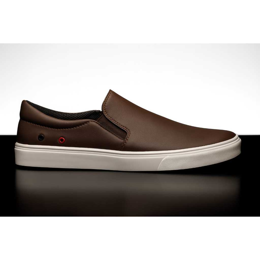 Tênis Sapatênis Iate Original Slip on Calce Fácil Hype Shoes Com Ilhós - Café - Unissex