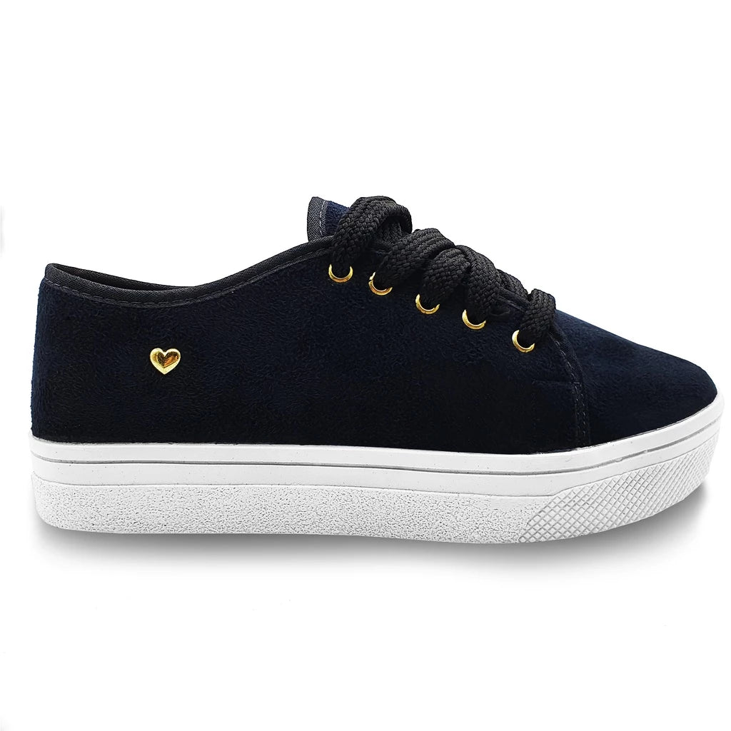 Tênis Feminino Ping Coração Casual Confortável