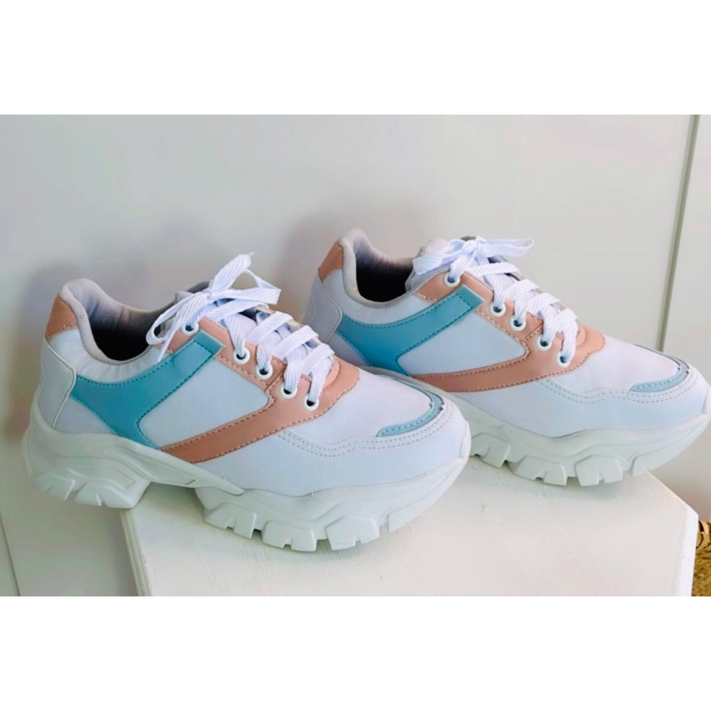 Tênis Feminino Chunky Sneaker Colors Plataforma Original Direto Da Fábrica Promoção Envio Imediato