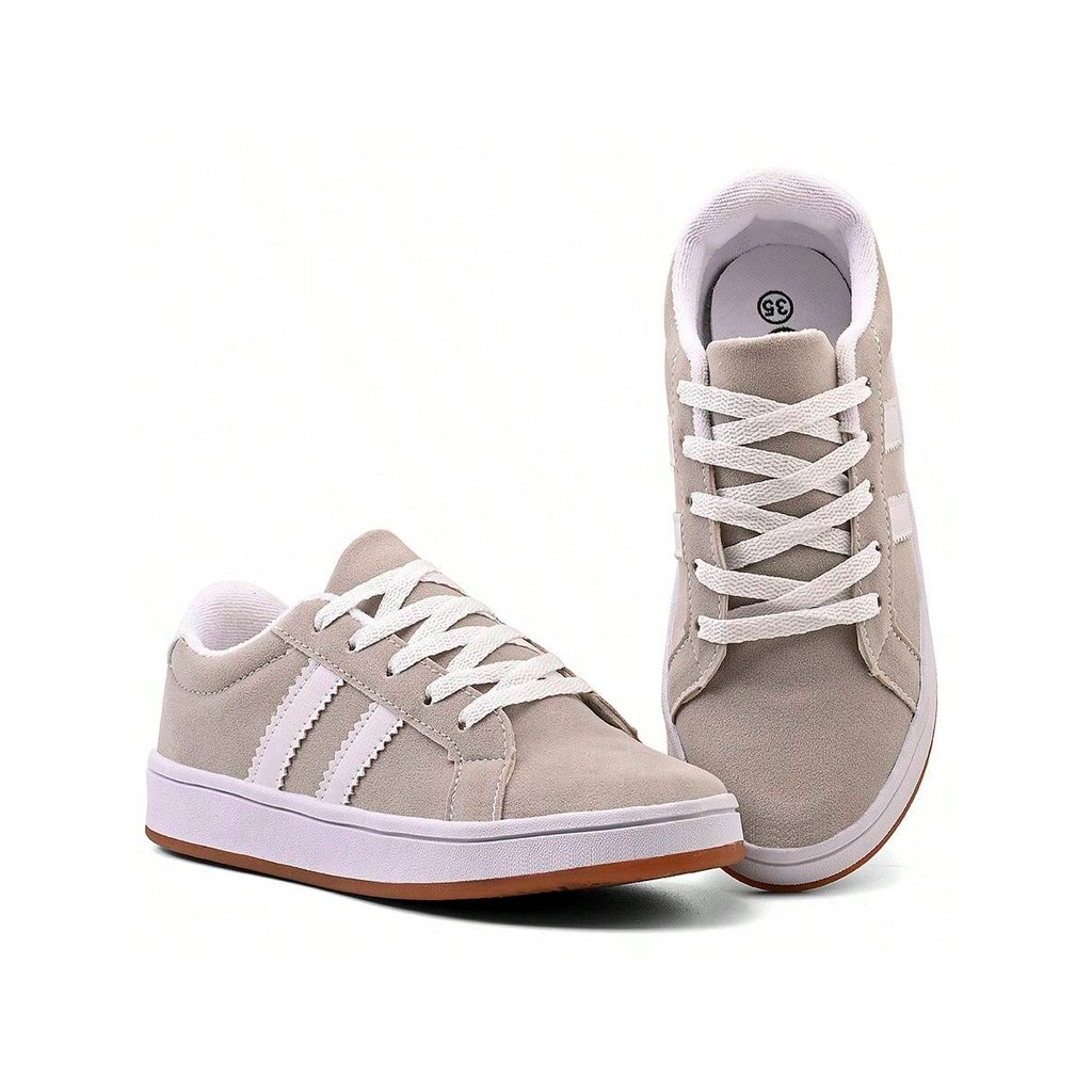 Tênis Feminino Parvaneh Casual Estilo Retrô em Camurça Leve e Confortavel