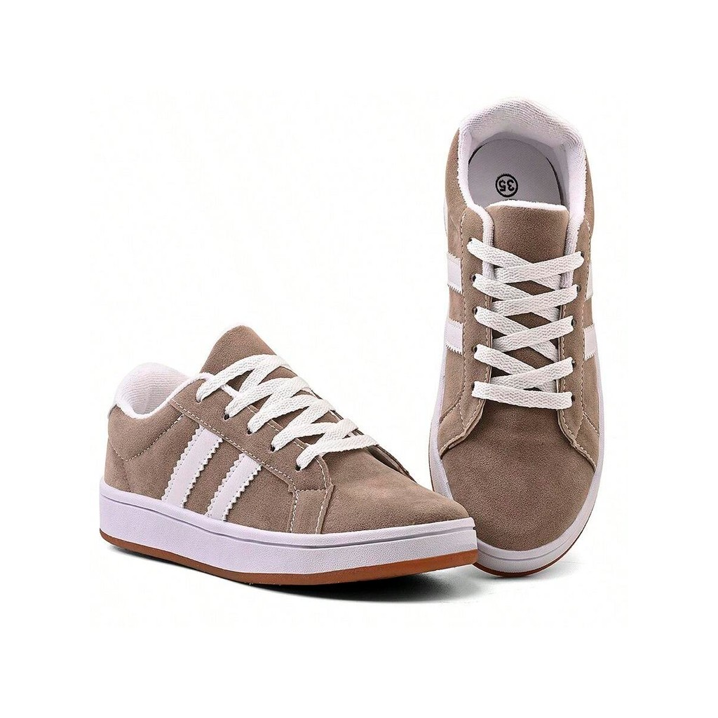 Tênis Feminino Parvaneh Casual Estilo Retrô em Camurça Leve e Confortavel