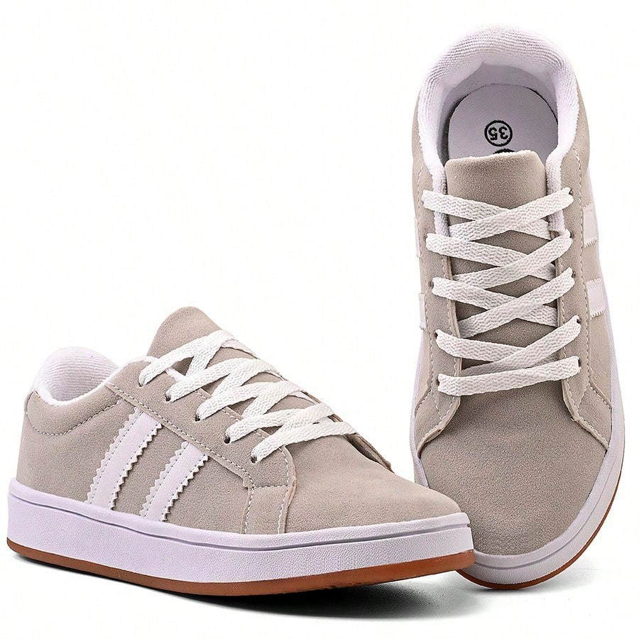 Tênis Feminino Parvaneh Casual Estilo Retrô em Camurça Leve e Confortavel