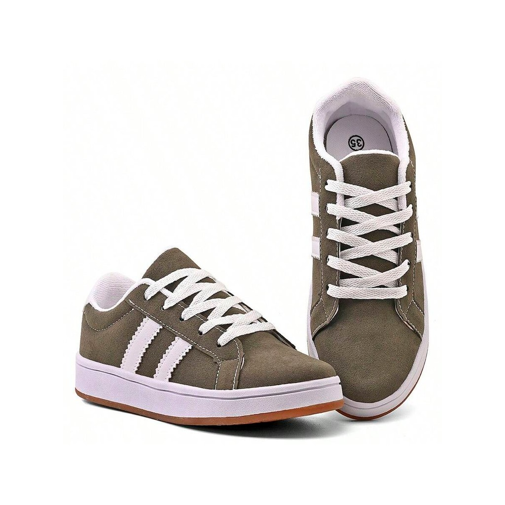 Tênis Feminino Parvaneh Casual Estilo Retrô em Camurça Leve e Confortavel