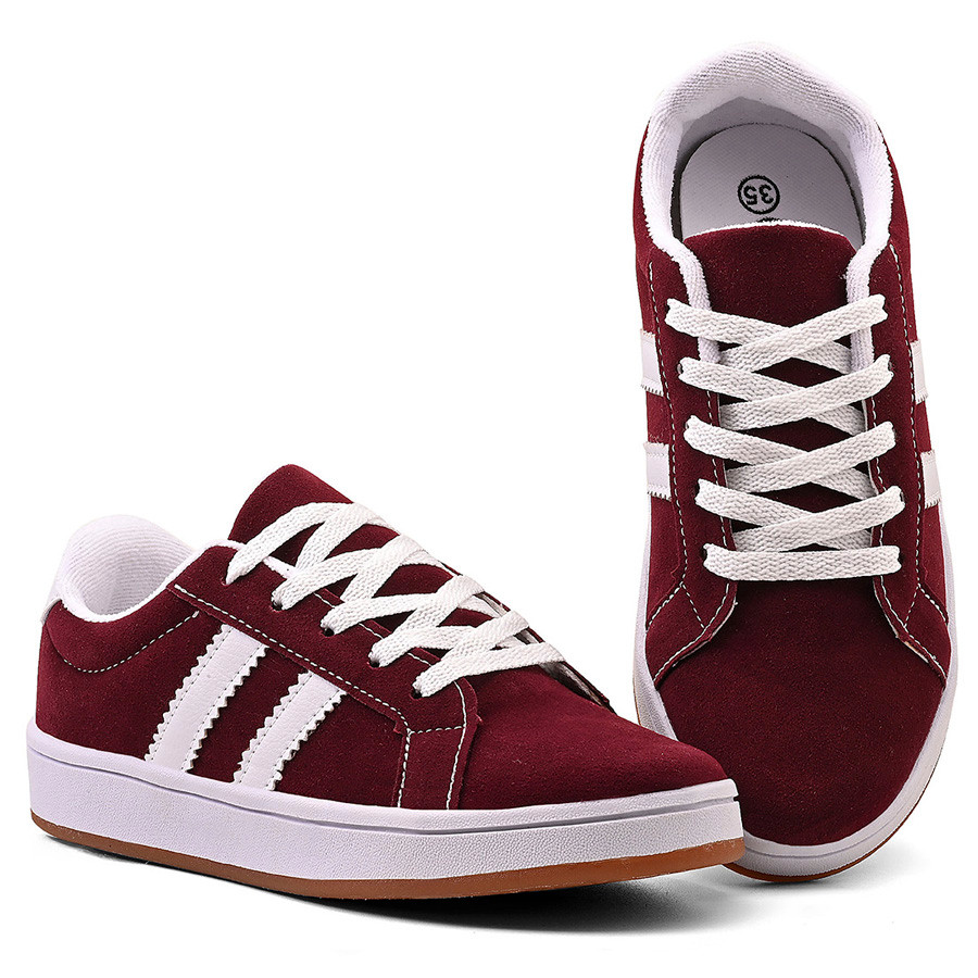 Tênis Feminino Parvaneh Casual Estilo Retrô em Camurça Leve e Confortavel