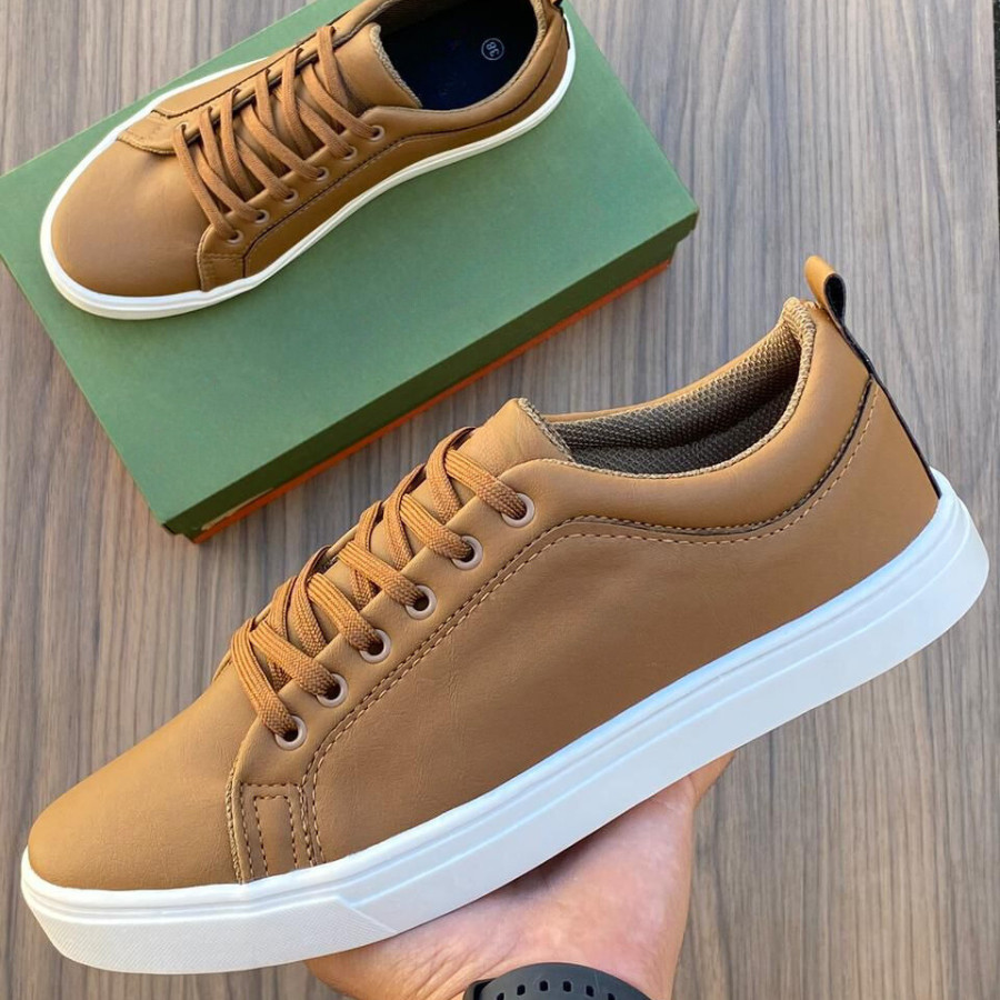 Tênis Sapatênis Masculino Casual Trabalho Estiloso Dia a Dia Urban Couro Qualidade Promoção