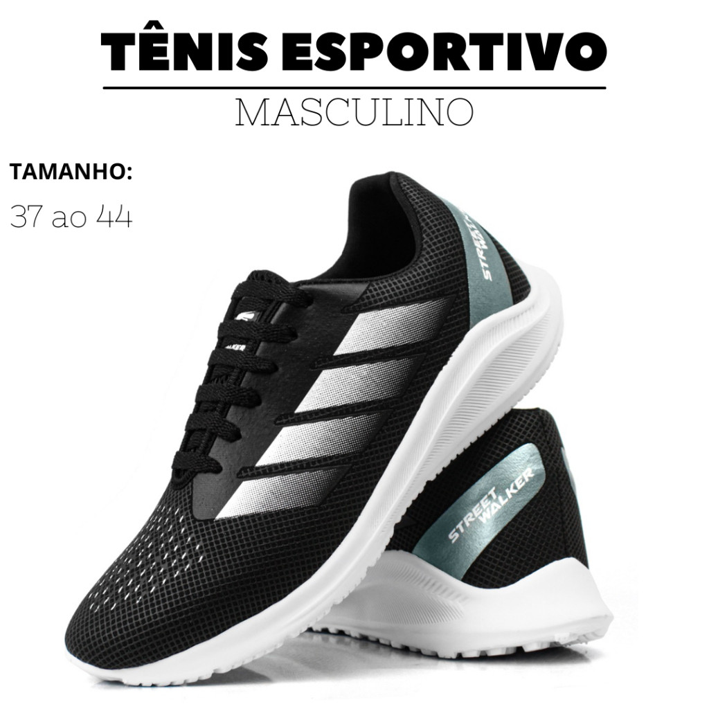 Tênis Masculino Esportivo Leve Corrida Caminhada Academia Street Walker 37 ao 44 Envio Imediato