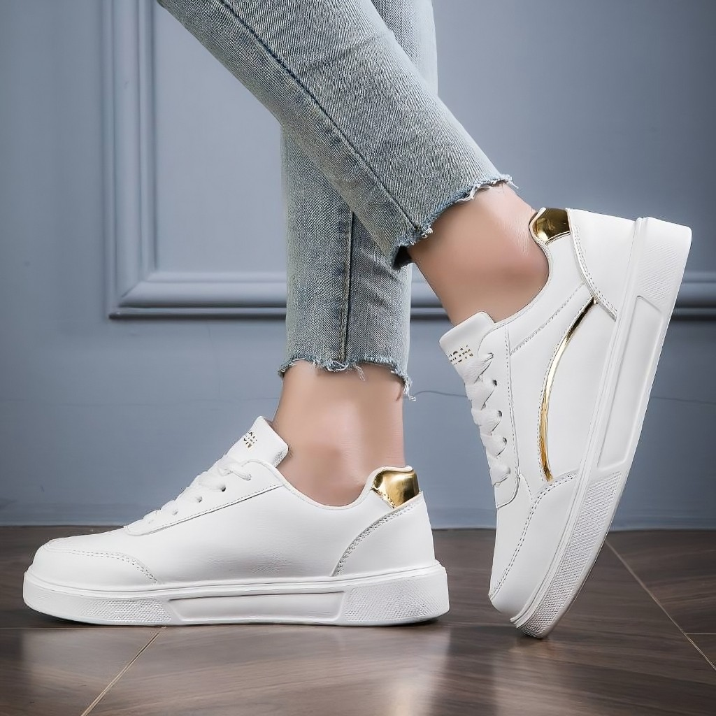 Tenis Feminino Casual Branco Retrô Clássico Original Force Gold